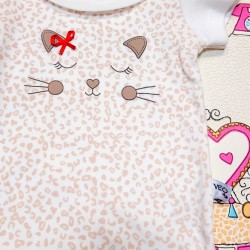 Бебешко боди Котенце в бежово