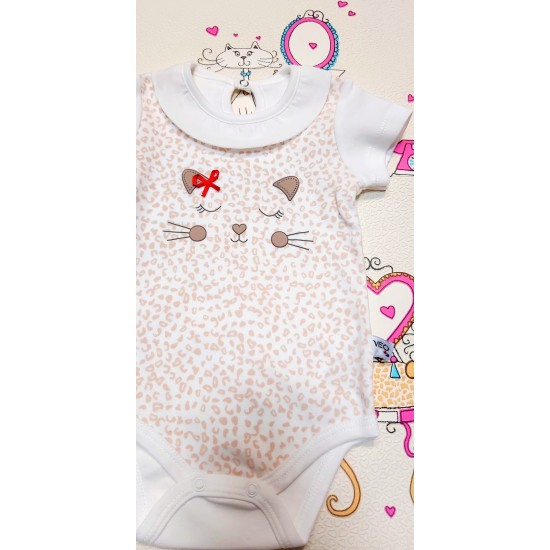 Бебешко боди Котенце в бежово