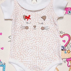 Бебешко боди Котенце в бежово