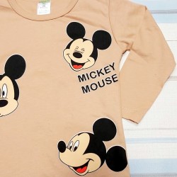 Детска тениска в кафяво Мики