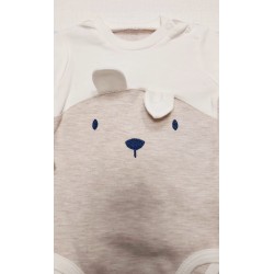 Бебешко боди в бежово с ушички