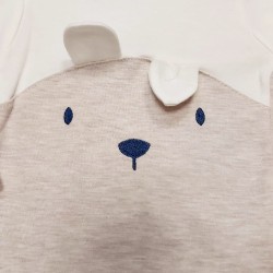 Бебешко боди в бежово с ушички