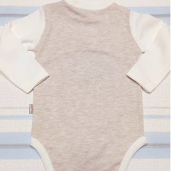 Бебешко боди в бежово с ушички