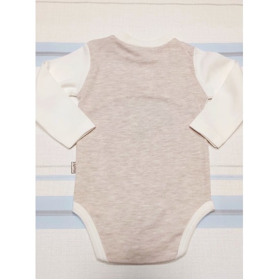 Бебешко боди в бежово с ушички Бебешко боди в бежово с ушички