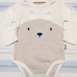 Бебешко боди в бежово с ушички Бебешко боди в бежово с ушички