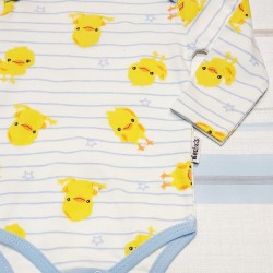 Бебешко боди Патета в бяло и синьо рае