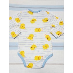 Бебешко боди Патета в бяло и синьо рае