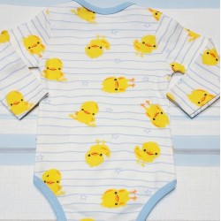 Бебешко боди Патета в бяло и синьо рае