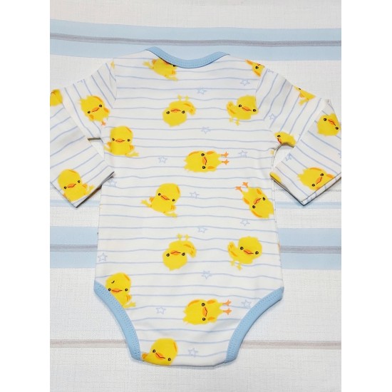 Бебешко боди Патета в бяло и синьо рае