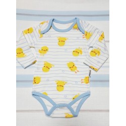 Бебешко боди Патета в бяло и синьо рае Бебешко боди Патета в бяло и синьо рае