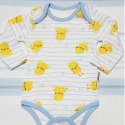 Бебешко боди Патета в бяло и синьо рае Бебешко боди Патета в бяло и синьо рае