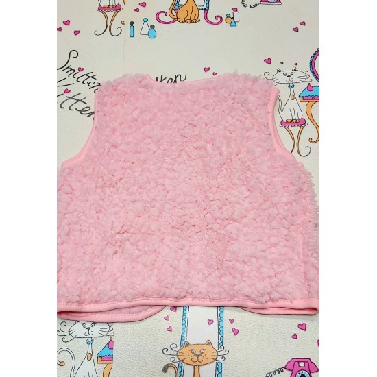 Пухкав бебешки детски елек в розово