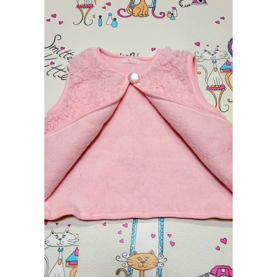 Пухкав бебешки детски елек в розово