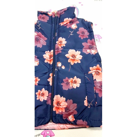 Шушляков елек на цветя в тъмносиньо