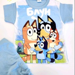 Детска лятна памучна пижама с Блуи и Бинго