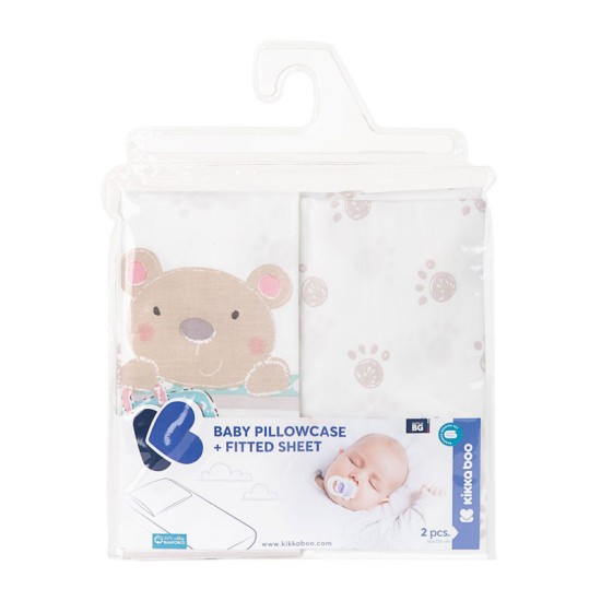 Бебешки спален комплект чаршаф с калъфка KIKKABOO Бебешки спален комплект чаршаф с калъфка KIKKABOO