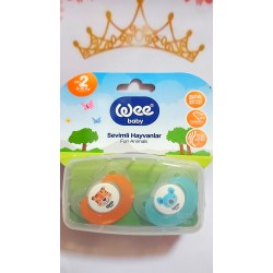 Биберон залъгалка 6-18м синьо оранжево