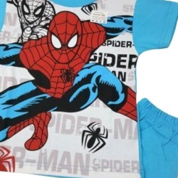 Лятна детска пижама в синьо и бяло със  Спайдърмен