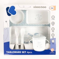 Комплект прибори за хранене 4бр в синьо и бяло