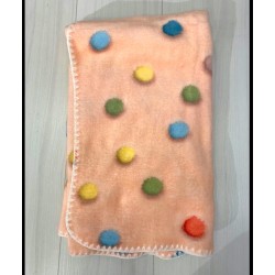 Бебешко мекичко одеяло/пелена в прасковено на точки Бебешко мекичко одеяло/пелена в прасковено на точки