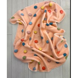 Бебешко мекичко одеяло/пелена в прасковено на точки Бебешко мекичко одеяло/пелена в прасковено на точки