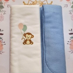 Бебешки пелени 2бр бархет  Маймунка