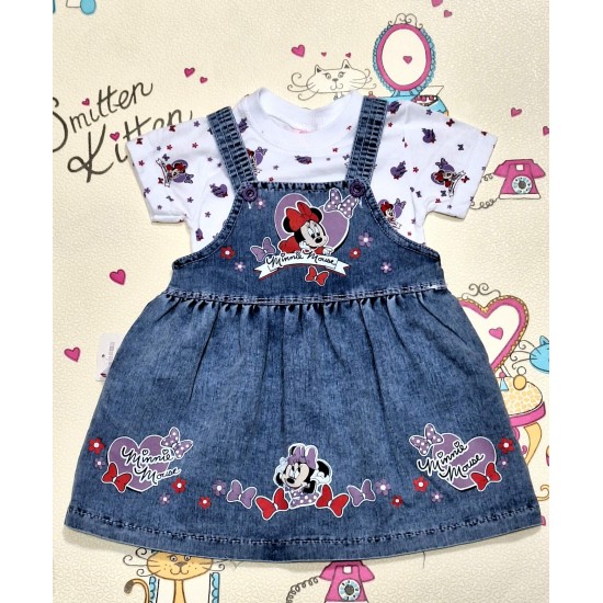 Детски летен дънков сукман с тениска с Мини Маус