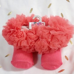 Бебешки красиви чорапи с тюл Туту корал Бебешки красиви чорапи с тюл Туту корал