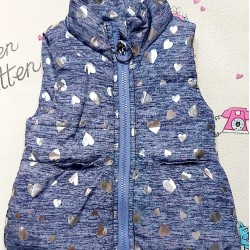 Синьо-лилав шушляков елек на сребърни сърца Синьо-лилав шушляков елек на сребърни сърца