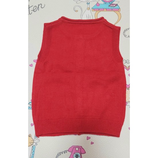 Разкошен бебешки елек в червено Разкошен бебешки елек в червено