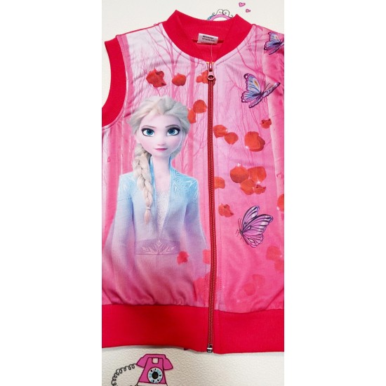 Детски елек с принцеса Елза в циклама Детски елек с принцеса Елза в циклама