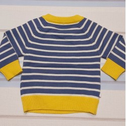 Бебешки пуловер Pigsy в тъмносиньо и жълто Бебешки пуловер Pigsy в тъмносиньо и жълто