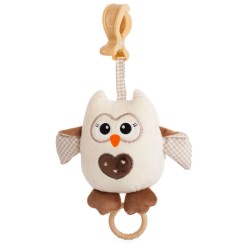 Музикална бебешка латерна Бухал в бежово,голяма