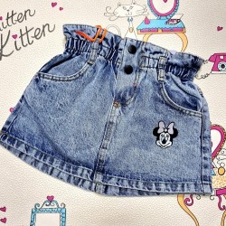 Детска дънкова пола с Мики и Мини Маус