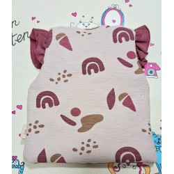 Бебешки мек пухкав елек в бежово и бордо с цип