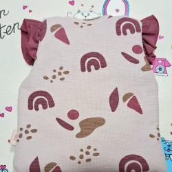 Бебешки мек пухкав елек в бежово и бордо с цип Бебешки мек пухкав елек в бежово и бордо с цип