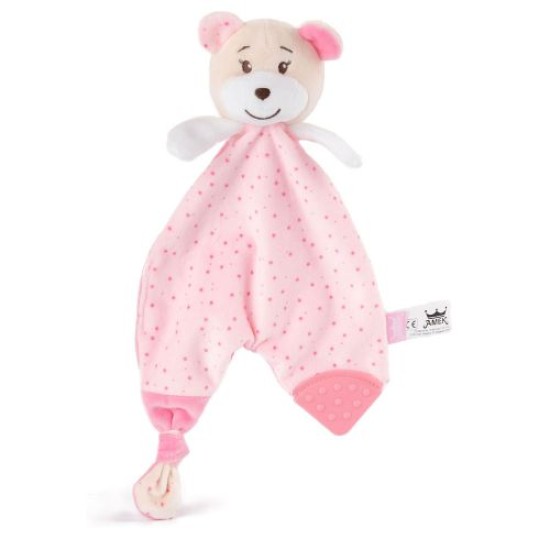 AMEK BABY Мека играчка за гушкане Мече розова