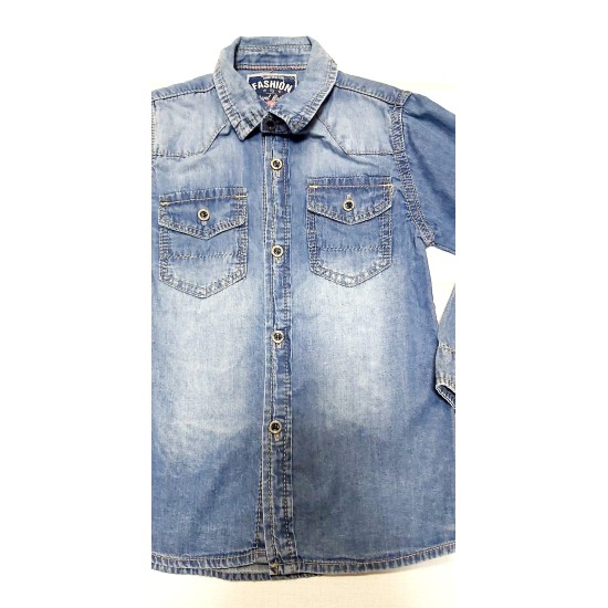 Дънкова риза с дълъг ръкав