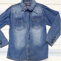 Дънкова риза с дълъг ръкав Дънкова риза с дълъг ръкав