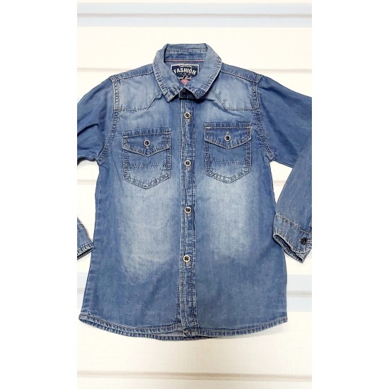 Дънкова риза с дълъг ръкав