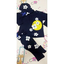 Бебешки комплект в тъмносиньо с шапка Бебешки комплект в тъмносиньо с шапка