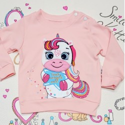 Детски памучен комплект с Еднорог в розово и тъмносиньо Детски памучен комплект с Еднорог в розово и тъмносиньо