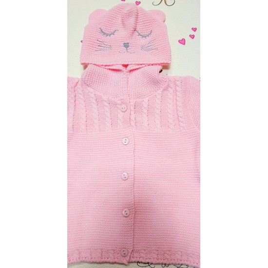 Розова жилетка с ушички Розова жилетка с ушички