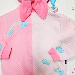 Бебешки суичър за момиче с ушички в розово с Еднорог