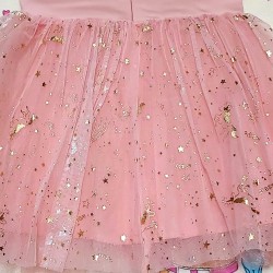 Детска рокля Еднорог в розово и златисто с тюл