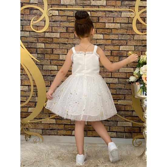 Рокля ,,Еднорог в бяло и златисти с тюл Рокля ,,Еднорог в бяло и златисти с тюл