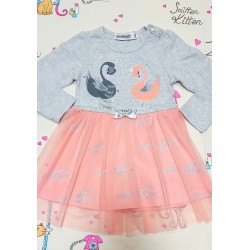 Детска рокля  Лебеди с лек тюл