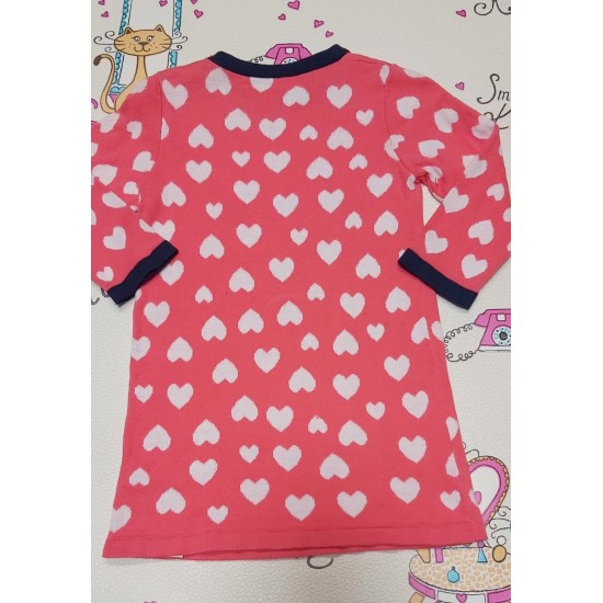 Плетена бебешка рокля в цвят корал