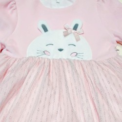 Розова плюшена рокля  Зайче