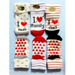 Бебешки чорапи I love❤ 0-12м със силикон